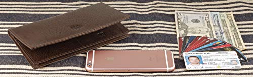 Image of RFID Blocking Mens Genuine leather Bifold Long Wallet