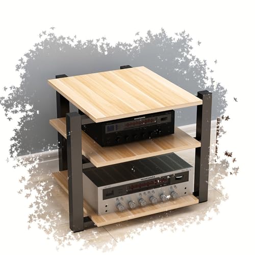 Estantería para audio y vídeo en nogal, torre de sonido ideal para el salón de cine en casa