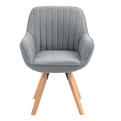 Silla de maquillaje giratoria gris para un tocador elegante y comodo 5