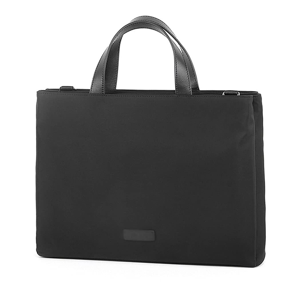 XWDQ Stylish 14 Inch Laptop Briefcase Convertible Canvas Messenger Bag Handbag Shoulder Bag Multifunctional for Business Youth Men School (Color : Black, Size : 15x11x2.4 inch)