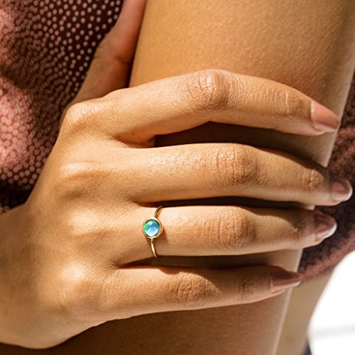 Honeycat Mood Ring In Gold, Rose Gold, Or Silver | Size 4, 5, 6, 7, 8, 9, 10,11 | Minimalist, Delicate Jewelry (Silver 7) #TOP1