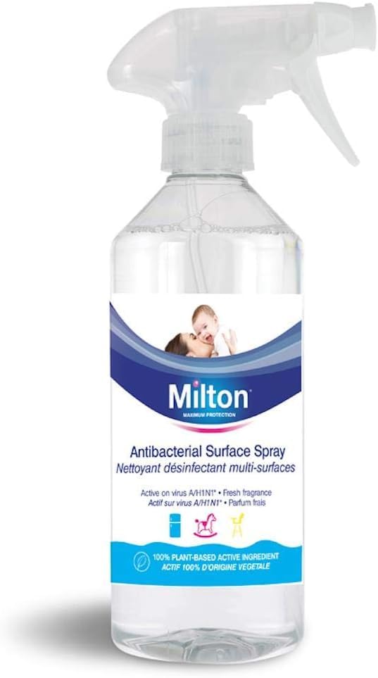 Milton Antibacterial Surface Spray Kills 99.9% of Germs 500ml Household Disinfectant Bleach-Free & Fragrance-Free Cleaning Spray | 500ml | SterlingSquare