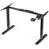 Deskfit Escritorio eléctrico Ajustable en Altura, Pantalla táctil LED, función Memoria + Temporizador, Potente Motor, Marco de Mesa telescópico de Doble Pliegue DF300, Apto para Cualquier Tablero