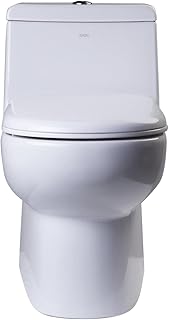 EAGO TB351 Dual Flush Eco-Friendly Ceramic Toilet, White, 1-Piece