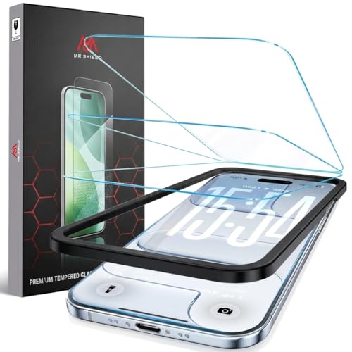Image of Mr.Shield [2 Pack] Tempered Glass Screen Protector for iPhone Air, 9H Hardness Guard, Military Grade Shatterproof, Easy Installation Tray, HD Clarity, Case-Friendly
