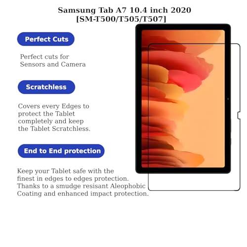 Image of Premium Tempered Glass Screen Protector for Samsung Tab A7 10.4 inch 2020 [SM-T500 /T505 /T507] [Anti-Scratch] & [Smudge Proof]