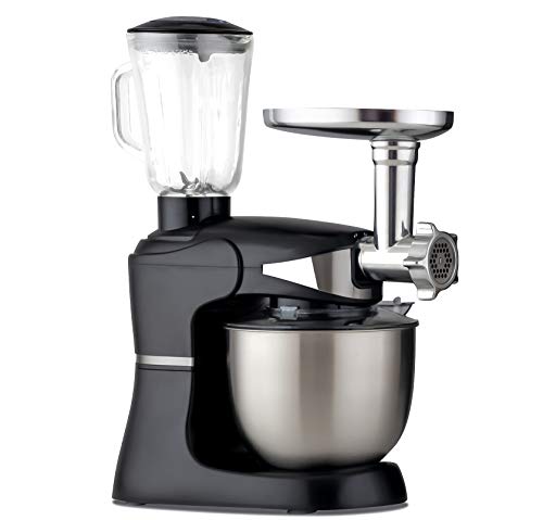 DMS 3 in 1 Küchenmaschine Rührmaschine 5 Liter Knetmaschine Edelstahlschüssel Spritzschutz StandMixer Ice Crusher… – Bild 4