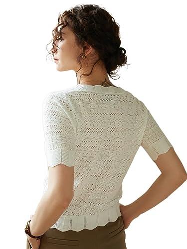 Women's Sweater Vest Knit Trim Knit Top Short Sleeve Round Neck Casual Knit Vest Tank Tops