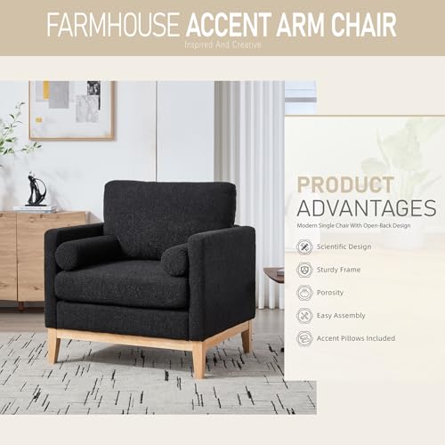 Sillón Moderno Plegable Negro miniatura 3