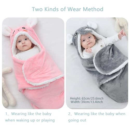 Image of Swaddles for Newborns,Personalized Baby Sleep Sack,Infant Cute Plush Receiving Blanket 0-6 Months for Girl Boy (White Bear)