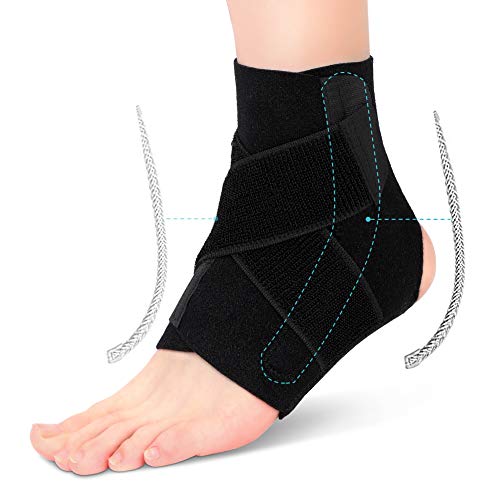 Tobillera Deportiva, Tobillera Elástica con Estabilizadores Laterales, Tobillera Estabilizadora Protector para Rehabilitación de Lesiones, Alivio del Dolor para Artritis, Tendinitis, 1 Piez