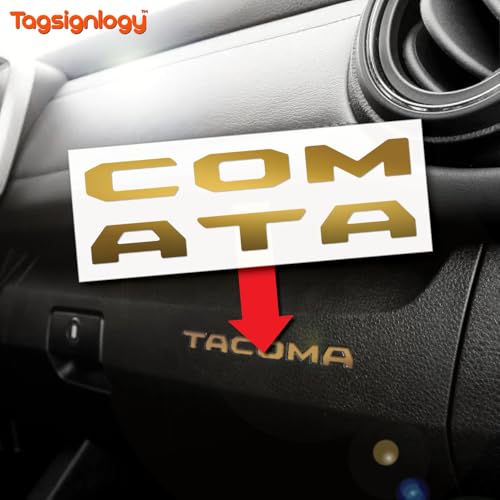 Image of (2 Sets) Prime Series UV Weatherproof Vinyl Decals for Glove Box Dashboard Letter Inserts Compatible fits Tacoma 2016-2023 (Metallic Gold)