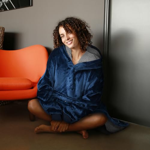 Image of Catalonia Oversized Hoodie Blanket Sweatshirt, Comfortable Sherpa Giant Pullover with Large Front Pocket for Adults Men Women Teenagers Wife Girlfriend