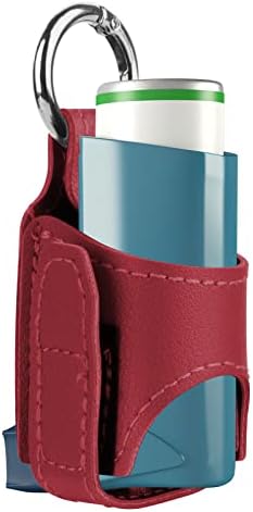 Beautyflier Asthma Inhaler Holder - PU Leather Travel Handy Holder For Adults And Kids (Light Rose Red) | Buy Now With Express International Delivery