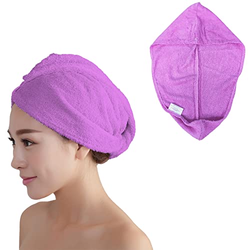 Greenbelt Century Park de 3 Toallas Pelo de Secado rápido, Toalla Turbante de Fibra de bambú con botón,Toalla Wrap rápidamente Sombrero del Cabello seco 650gr/m2 (Carmín) Cover