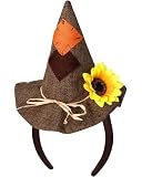 HEYFIZZ Scarecrow Hat Headband for Adults,Mini Scarecrow Costume Accessories for Women Halloween Cosplay,One Size