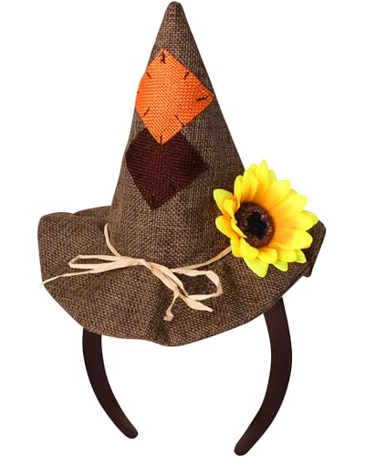 Scarecrow Hat Headband for Adults,Mini Scarecrow Costume Accessories for Women
