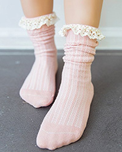 Little Girls Cute Macrame Knee High Tube Socks Cotton Dress Stockings3