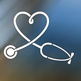 Heart Stethoscope Vinyl Decal – 7x7 Inch Waterproof Nurse Sticker for Car, Laptop, or Tumbler – Medical Heartbeat Love Design Gift for Nurses, Doctors & Healthcare Workers