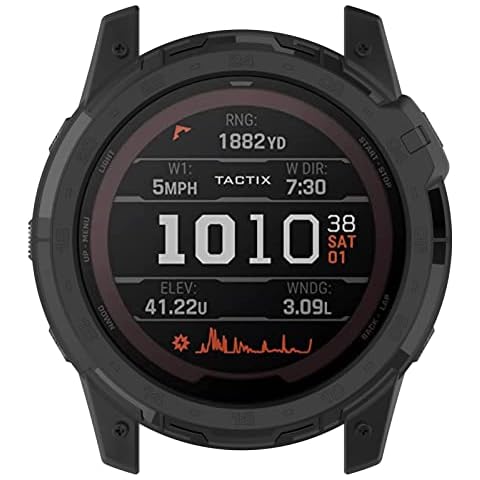 LOKEKE Compatible with Garmin Tactix 7 Protective Case Cover, TPU Protective Case Cover Shell For Garmin Tactix 7 / Enduro 2(TPU Black) Cover