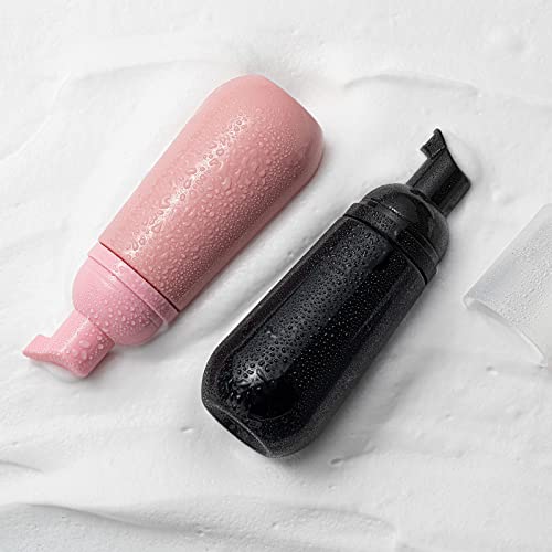 2oz Foam Bottle, Empty Travel Foaming Pump Dispenser for Hand Soap, Lash Cleanser, Shampoo (3PCS, Black)2