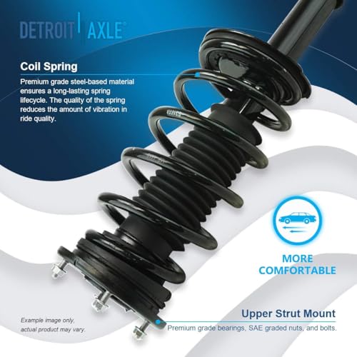 Image of Detroit Axle - 6pc Struts Shocks Kit for Ford 2007-2010 Edge Lincoln MKX, Front Struts with Coil Spring Assembly Sway Bar End Links Rear Shock Absorbers 2008 2009 Replacement Suspension Kit