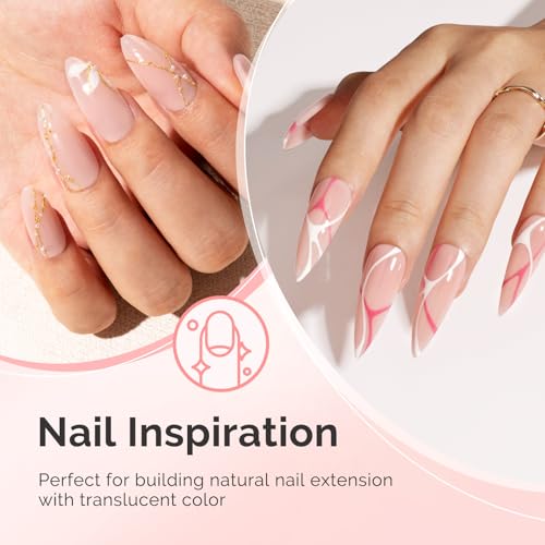 Image of MelodySusie 2PCS 15ML Nude Builder Nail Base Gel for Nails Thickening,Soak Off UV Extension Gel,Rhinestone Glue in a Bottle for Nail Art Design Gift for Women DIY Manicure at Home 019 * 2