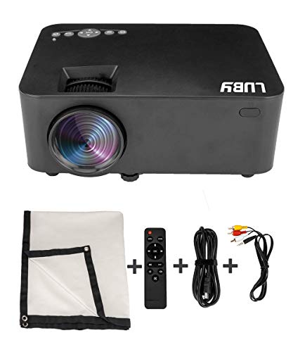 🛒 Crazy Deals Luby Portable Movie Projector with Free Projector Screen Perfect for Fun Camping Neighborhood Gathering Backyard Movie