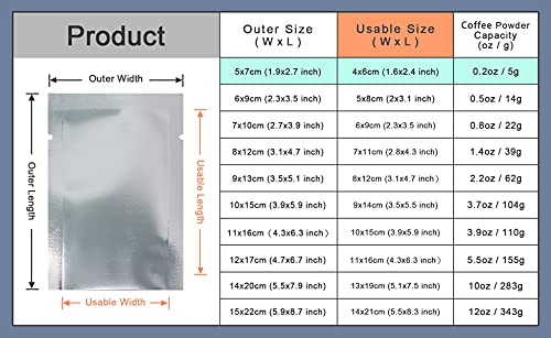 Mitob Silver Aluminum Foil Pouch Heat Seal Front Window Plastic Mini Open Top Flat Vacuum Packaging Mylar Bag Food Small Sample Mylar Storage With Tear Notch thumb #5