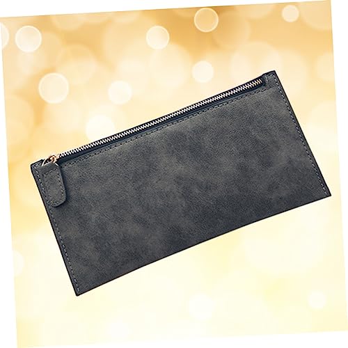 Matte Long Design Women Wallet Light Gray Premium PU Leather Coin Purse with Zipper Stylish Durable Friends Coworkers4