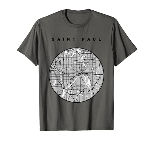 Saint Paul MN Stadtkarte Kunst Saint Paul Minnesota Karte T-Shirt