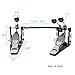Ktaxon Double Bass Drum Pedals, Double Chain Drum Step on Hammer for Drum Set and Electronic Drums, Silver