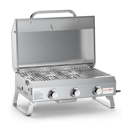 Onlyfire 3-Burner Table Top Gas BBQ Grill
