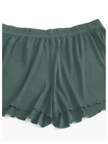 Image of Floerns Women's Plus Size Solid Pajama Shorts 2 Pack Soft Lounge Sleep Shorts