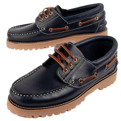 Purapiel Náutico De Piel para Mujer Pullnaus4 104858 Talla: 38 Color: Azul