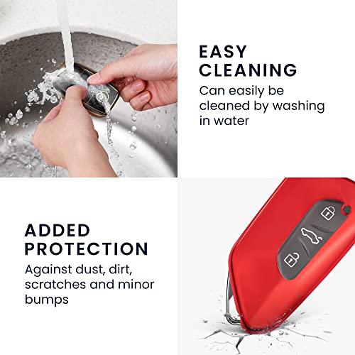 Kwmobile TPU Autosleutelhoes voor VW Golf 8 - Hoogglans Rood - Afbeelding 6