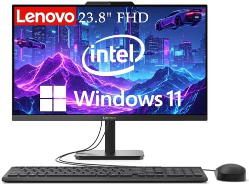 Lenovo IdeaCentre 24" FHD All-in-One Desktop, 16GB RAM 512GB SSD | Intel 4-Core Processor, Intel Graphics, Wi-Fi 6, Bluetooth 5.2, Windows 11, 2026 Edition
