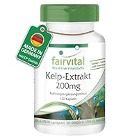 Fairvital | Kelp Extrakt 200mg - HOCHDOSIERT - vegan - 120 Kapseln - 300µg Jod aus Braunalgen