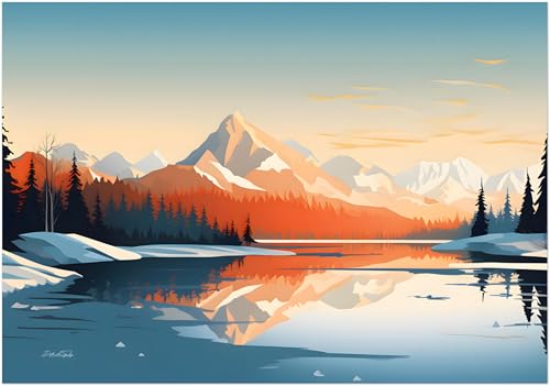 Affiche Alpes et Pyrénées paysage enneigé pour créer une ambiance chalet dans votre salon