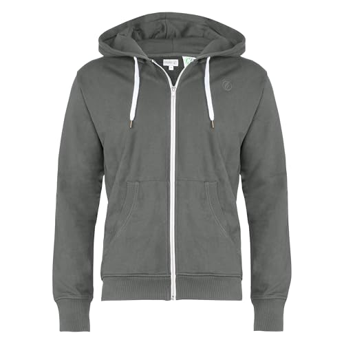 Banqert Herren Hoody GOTS Zertifiziert Bio Baumwolle Männer Hoodie-s Kapuzenjacke-n Kapuzen-Sweater mit Reissverschluss Men Dunkelgrau Medium M