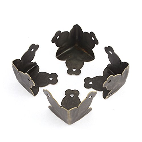 uxcell Metal Corner Protectors for Box Table Case 4 Pcs Bronze Tone