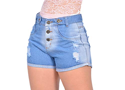 Kit 3 Short Bermuda Jeans Feminino Cintura Alta Hot Pants Estilo Anitta (42)