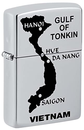 Encendedor Zippo Map of Vietnam Cromo Alto Brillo miniatura 1