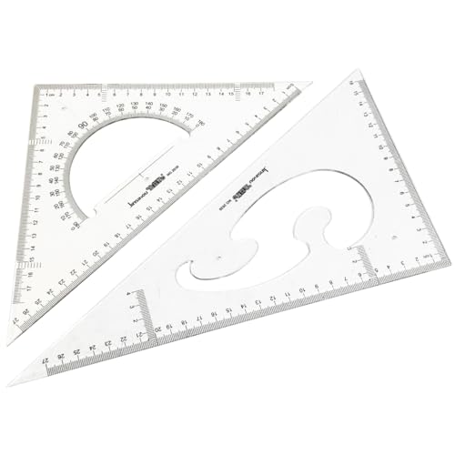 オーディオファン 三角定規 製図 セット三角スケール プラスチック製 製図用品 文房具 事務用 受験用 定規セット 幾何学 作図ツール