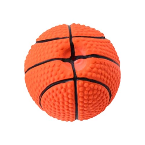 VALICLUD Juguete Masticable para Perros Pequeño de Látex Sonido Forma de Balón de Baloncesto Relleno de Algodón Adecuado para Morder y Cuidado Dental de Mascotas