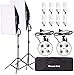Produktbild MOUNTDOG Fotostudio Softbox Dauerlicht Studioset mit 50 x 70 cm 2*Softbox Set 8 * 45W E27 5500K Glühlampen, Kamera Fotostudio 4 Sockel Scheinwerfer Porträt Foto Shooting Porträt