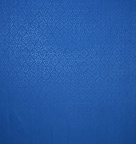 Image of Fitzy 280 TC Fitted bedsheet King Size, Elastic bedsheet, 72x78 inches + 10 inches Drop, with 2 Pillow Covers (Damass Royel Blue, 72 inch x 78 inch)