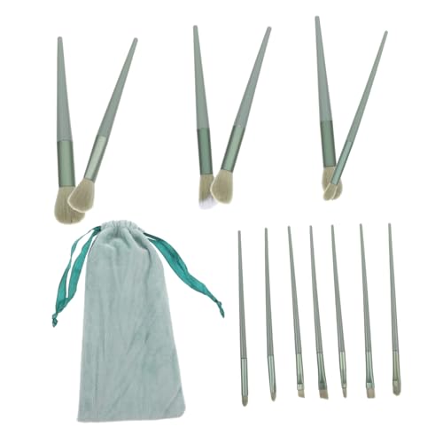 LOLIPPYY 1 Juego juego de brochas de maquillaje las mejillas mezcla tinte cosmético pinceles maquillaje pinceis maquilhagem polvo suelto brocha de maquillaje facial fibra artificial Green