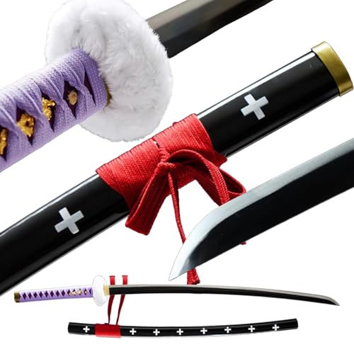 Runoshi One piece Sword 1045 Steel Roronoa Zoro Sword Full Tang 41 inch Real Katana Japanese Samurai Sword (Water Law)