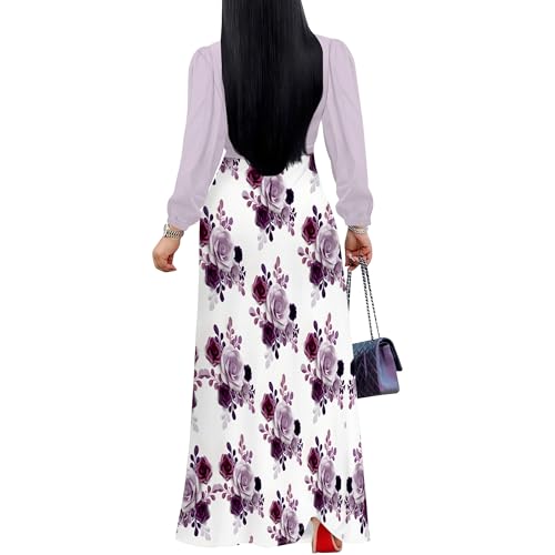 Image of PinkPatty Women's Long Sleeve Maxi Dress Plus Size Trendy Wedding Guest Wrap Dress with Pockets&Belt